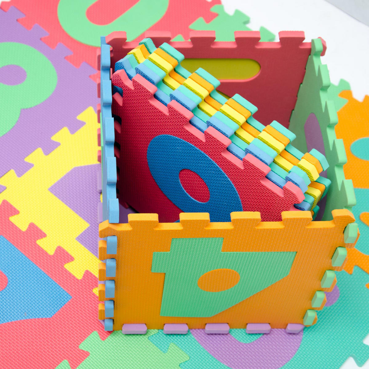 SPIELMATTE ab Null - 90 cm Baby Puzzlematte Zahlen - Multicolor, Kunststoff (30/30cm) - Littletom