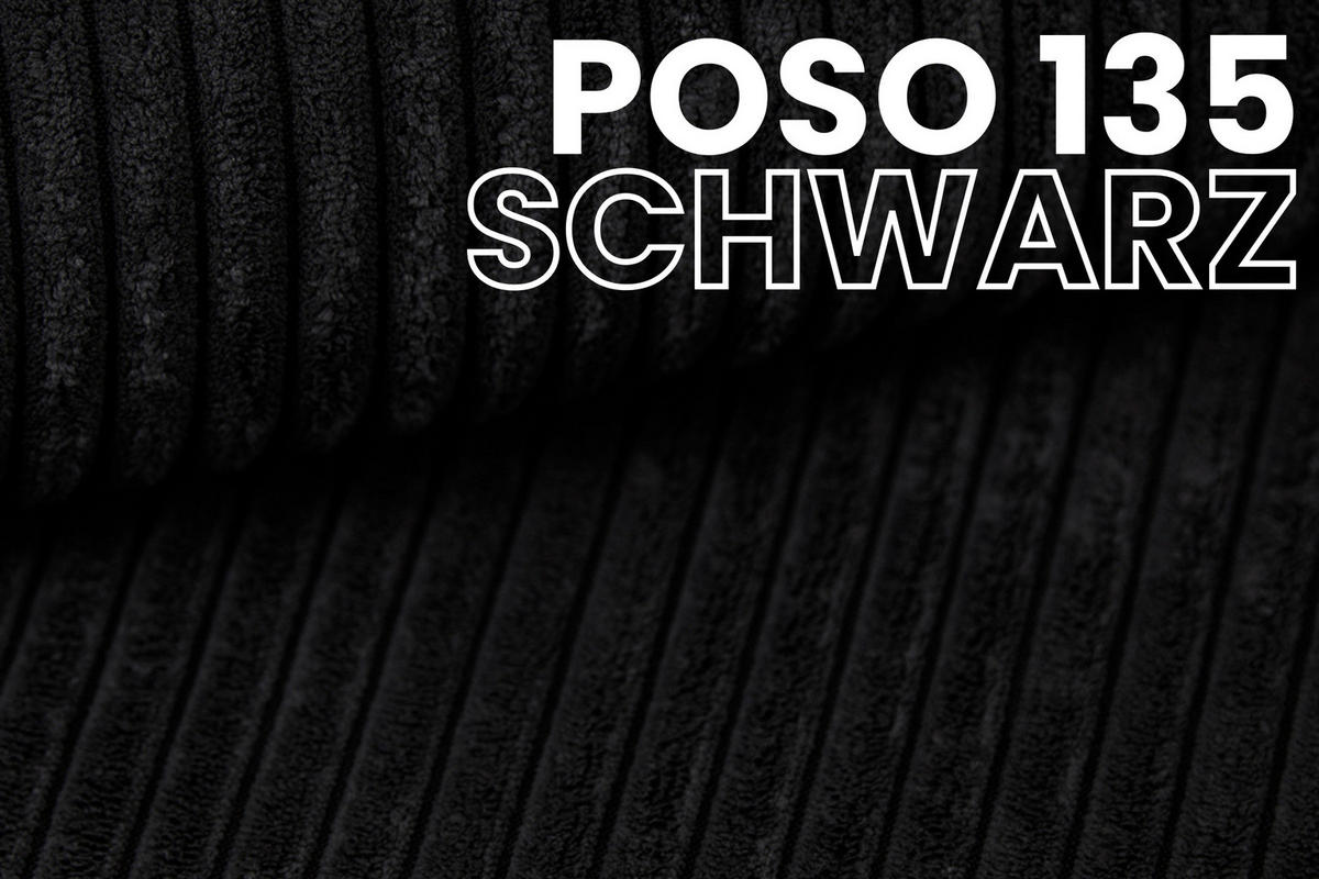 BOXBETT LON IV 140/200 in Cord Schwarz H3 - Schwarz, Holz/Holzwerkstoff (140/200cm) - Deine Möbel 24