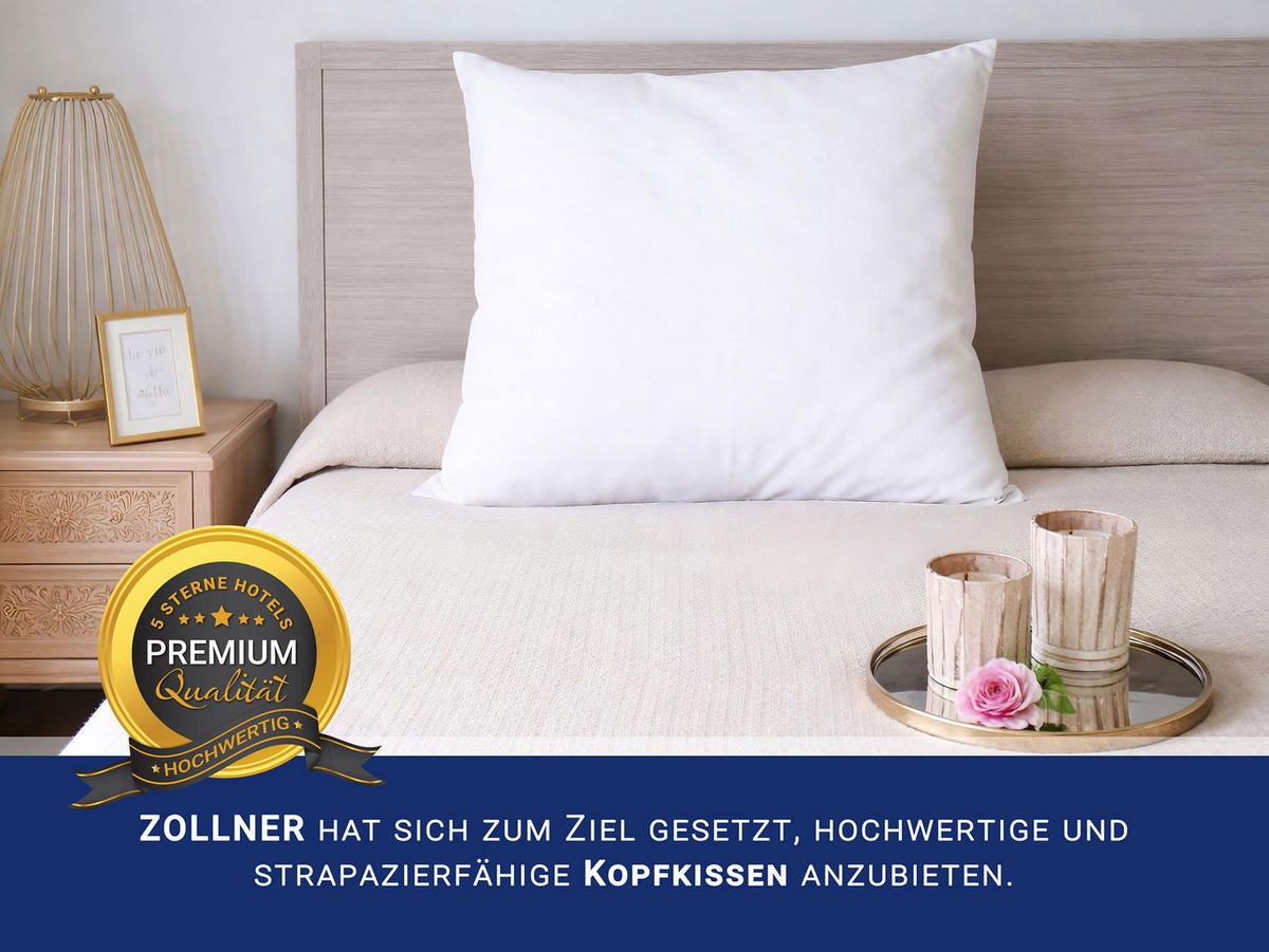 KISSEN, 80x80 cm, 50% Polyester, 50% Baumwolle, Weiß - Weiß, Textil (80/80cm) - Zollner
