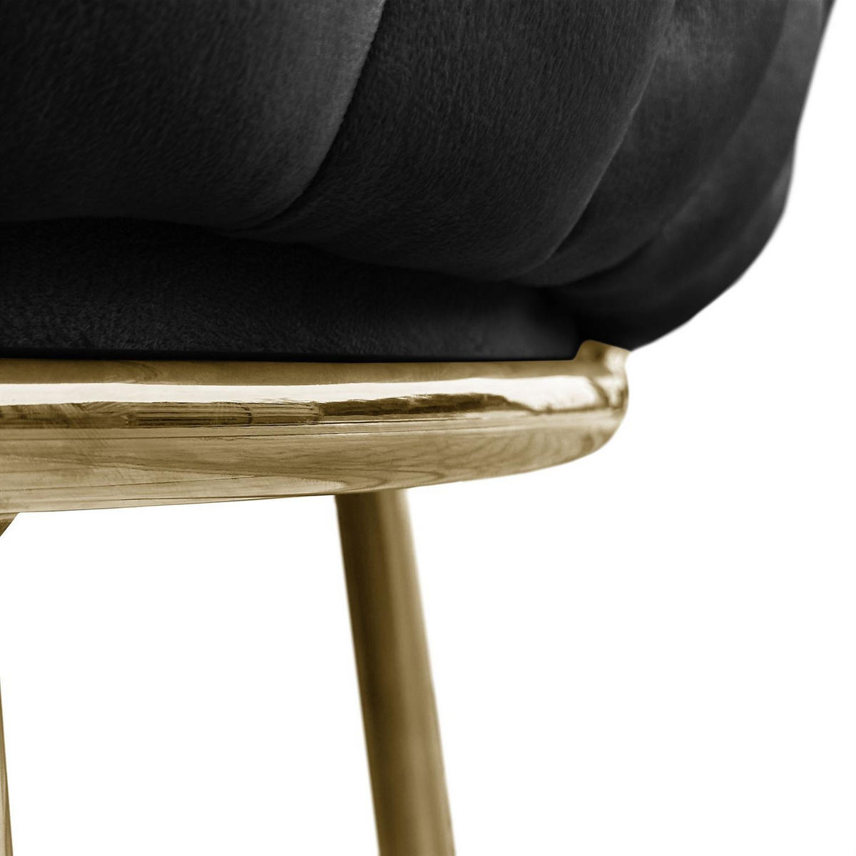 ARMLEHNENSTUHL ROSALIE - Goldfarben/Schwarz, Textil (65/73/54cm) - Lookway