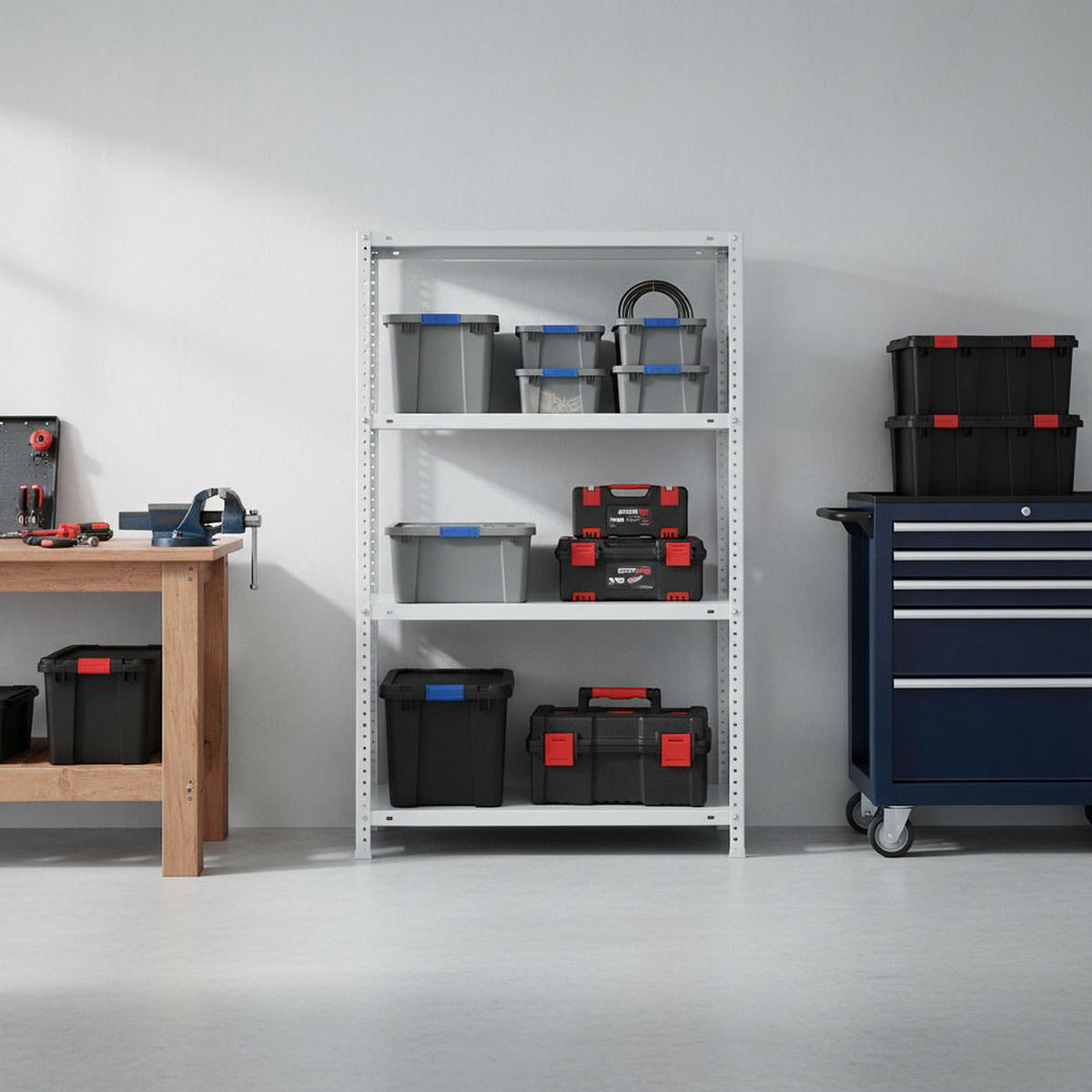 SCHRAUBREGAL PANDA MID | HxBxT 150x100x50cm | 4 Fachböden | Fachlast 100kg | Weiß - Weiß, Metall (100/150/50cm) - PROREGAL