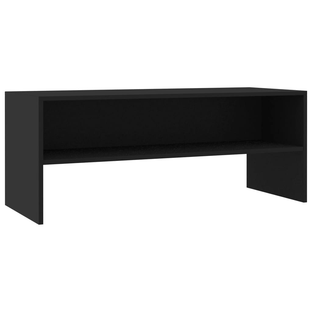 LOWBOARD mit 1 offenen Fach 100/40/40 cm aus Holzwerkstoff in Schwarz - Schwarz, Holz (100/40/40cm) - vidaXL