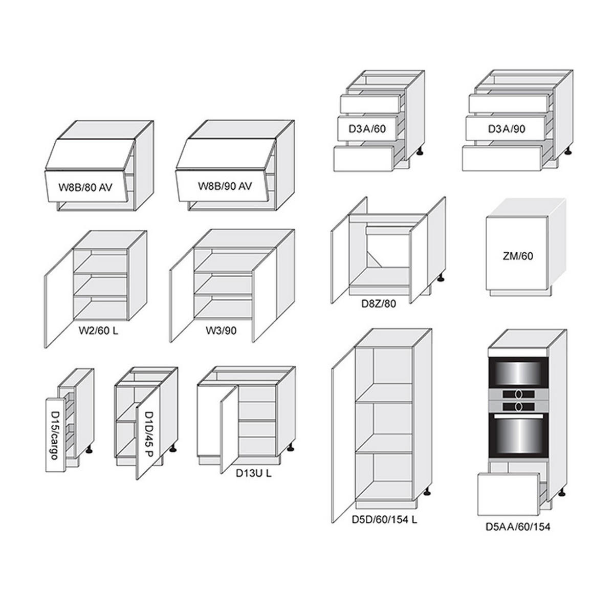 WINKELKÜCHE eiche artisan / schwarz matt & smaragdgrün super matt 13-teilig - Braun/Grün, Holzwerkstoff (365/207/270cm) - Feldmann-Wohnen