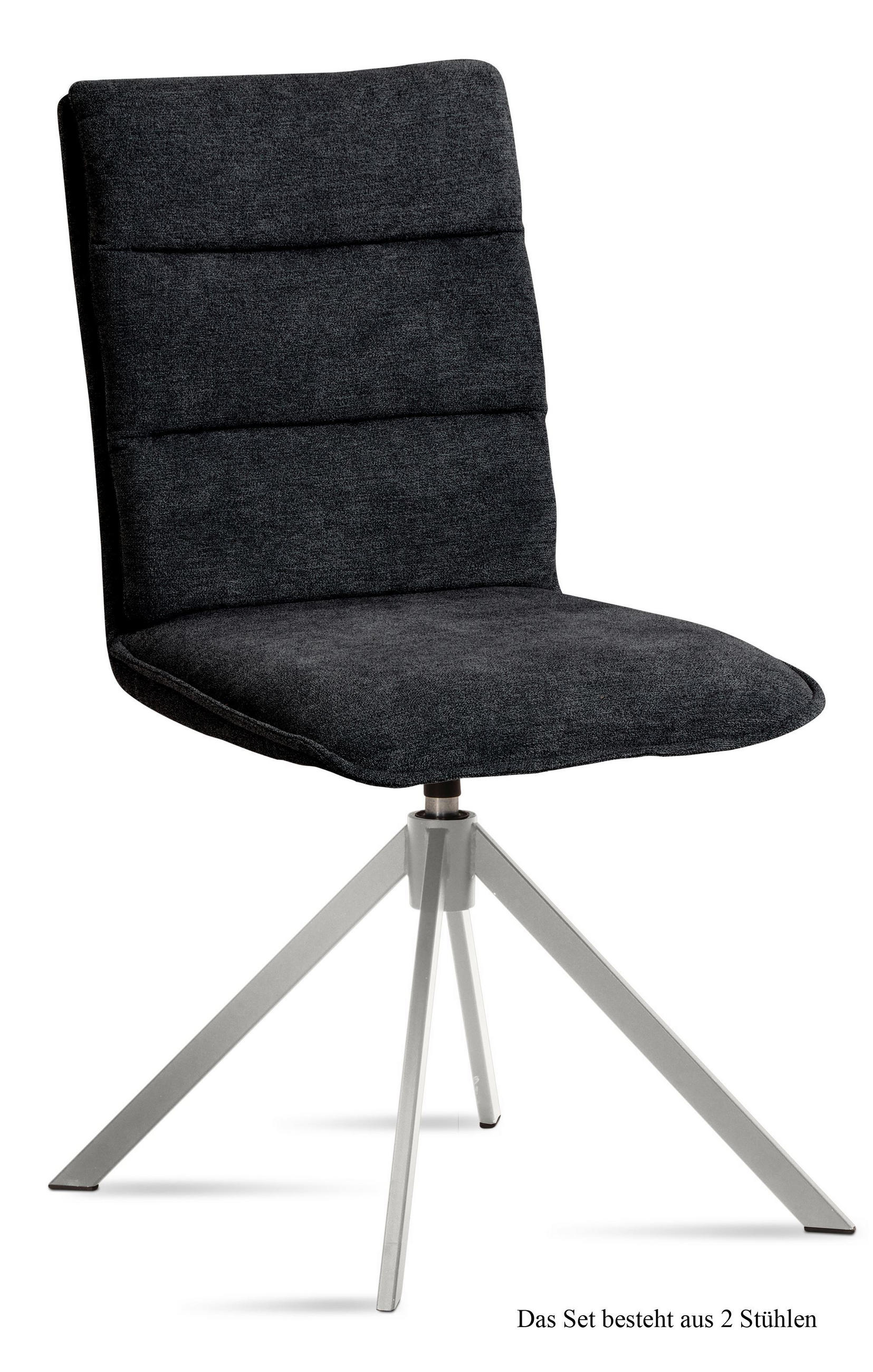 ESSZIMMERSTUHL drehbar (2er-Set) Dulcie 47x92x60 Edelstahl/Anthrazit - Edelstahlfarben/Anthrazit, Kunststoff (60/92/47cm) - 58aufmkessel
