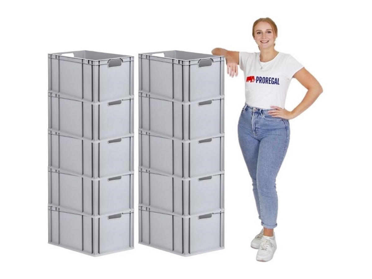 EUROBOX Nextgen Economy Griffe Offen 32x40x60cm 65 Liter - Grau, Kunststoff (40/32/60cm) - PROREGAL