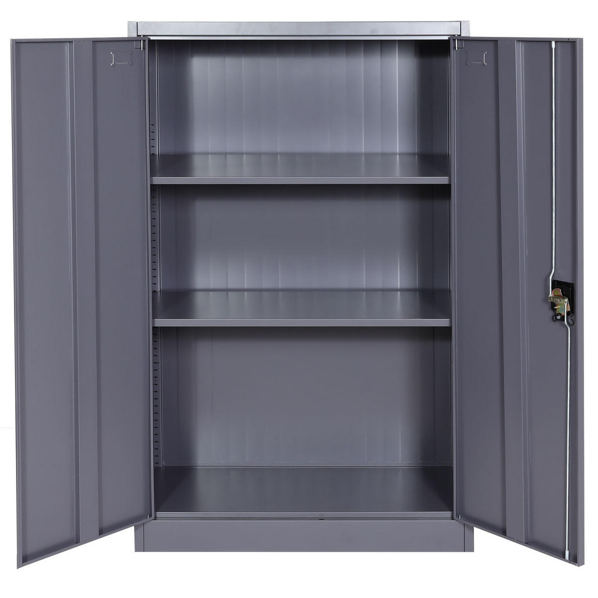 AKTENSCHRANK 140x90x40cm 2 Türen abschließbar Metall Dunkelgrau - Dunkelgrau, Metall (90/140/40cm) - PROREGAL