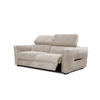 SOFA CALVERA 3-Sitzer mit 1 Relaxfunktion, ecru - Ecru, Holzwerkstoff/Textil (204/79/106cm) - Courtois Laville
