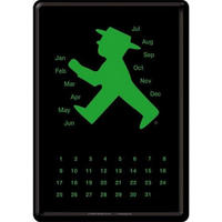 MINIBLECHSCHILD 10/14 cm Tischkalender Ampelmann grün - Multicolor, Metall (10/14/0.1cm) - Nostalgic-Art