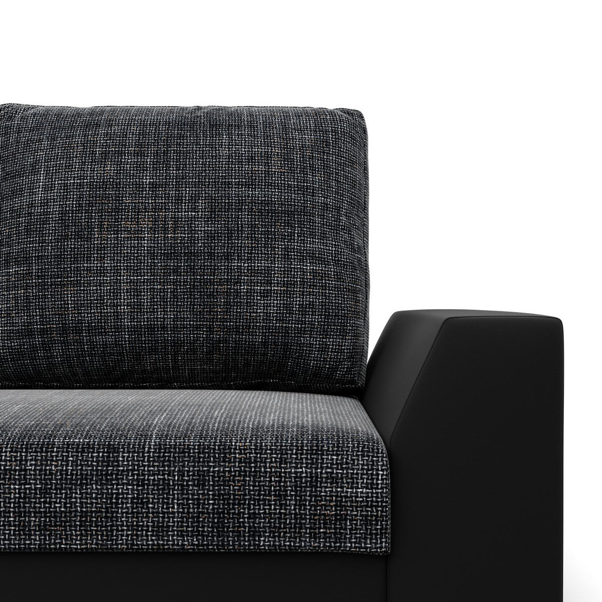 SOFA 3-SITZER MIT SCHLAFFUNKTION LUGO Dunkelgrau/Schwarz - Dunkelgrau/Schwarz, Textil (92/92/232cm) - Mebligo