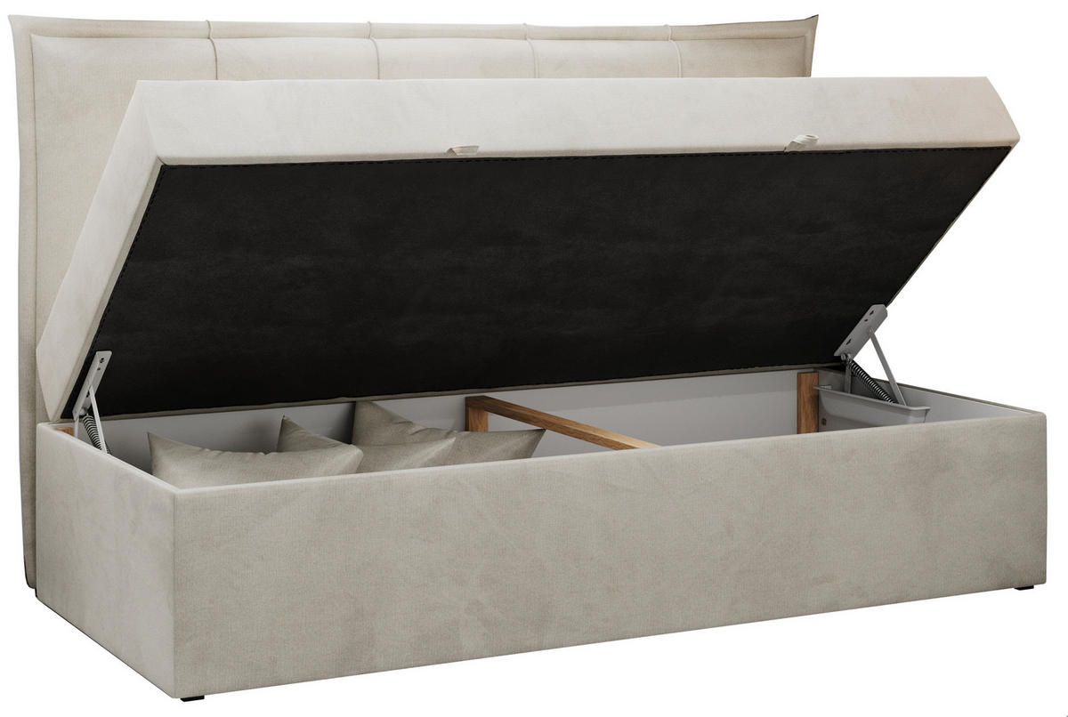BOXBETT BANCO 90/200 Beige Velvet hydrophob - H3 - Beige, Holz/Textil (90/200cm) - MKS