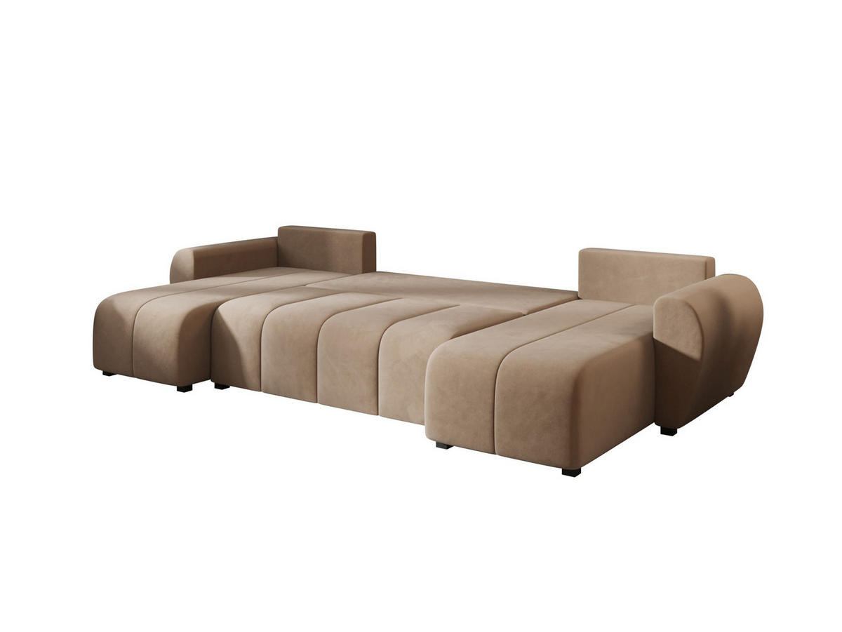 WOHNLANDSCHAFT MOLISA U Itaka 48 mit Schlaffunktion - Braun, Textil (303/82/208cm) - Bedante