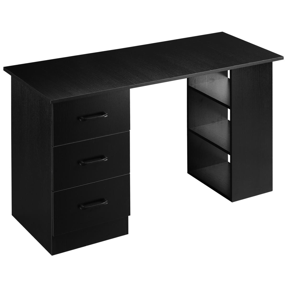 BÜROTISCH Schwarz 1 Stück - Schwarz, Holzwerkstoff (49/120/72cm) - GiPP