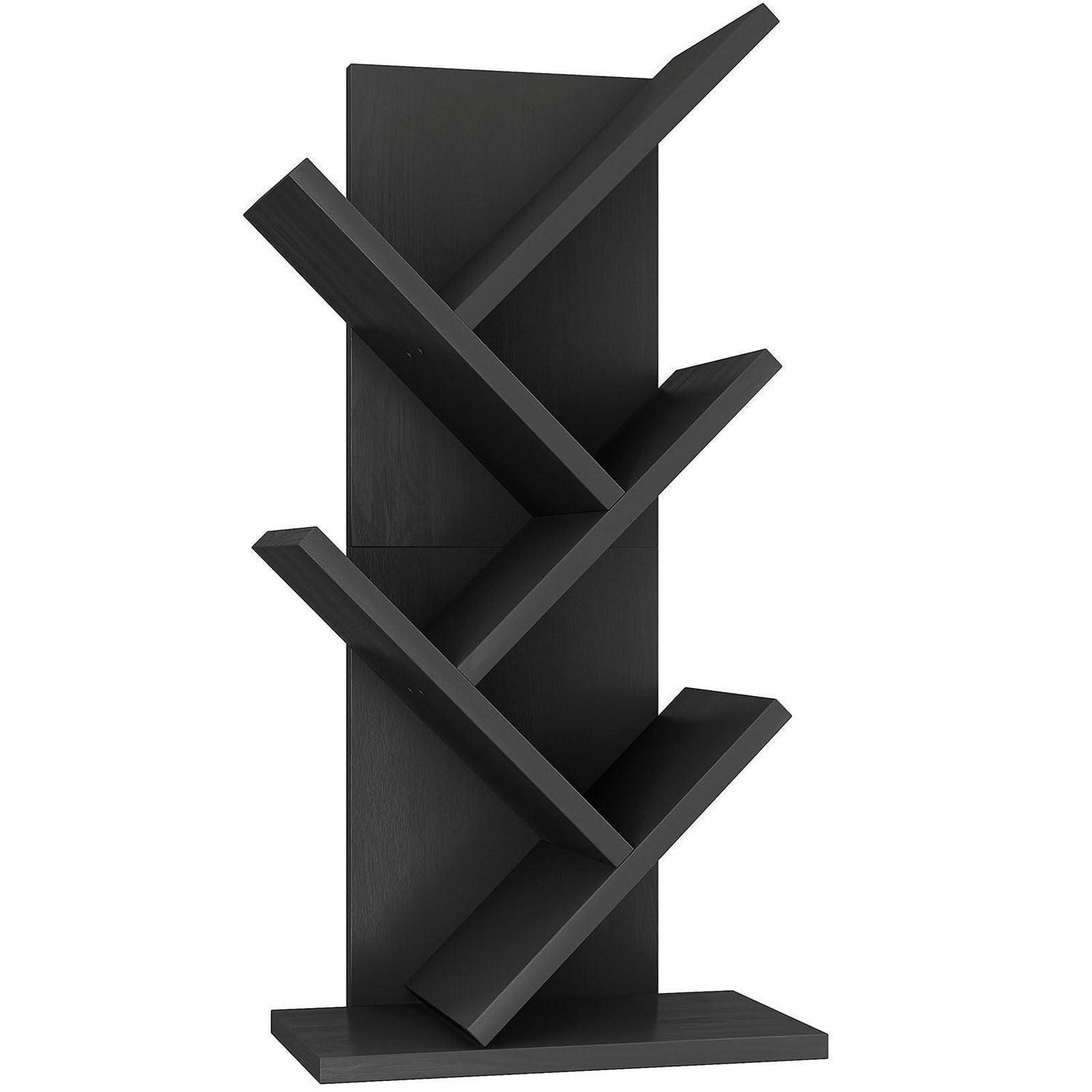 BÜCHERREGAL Baumform 4 Ebenen 60 cm Schwarz - Schwarz, Holzwerkstoff (17/60/30cm)