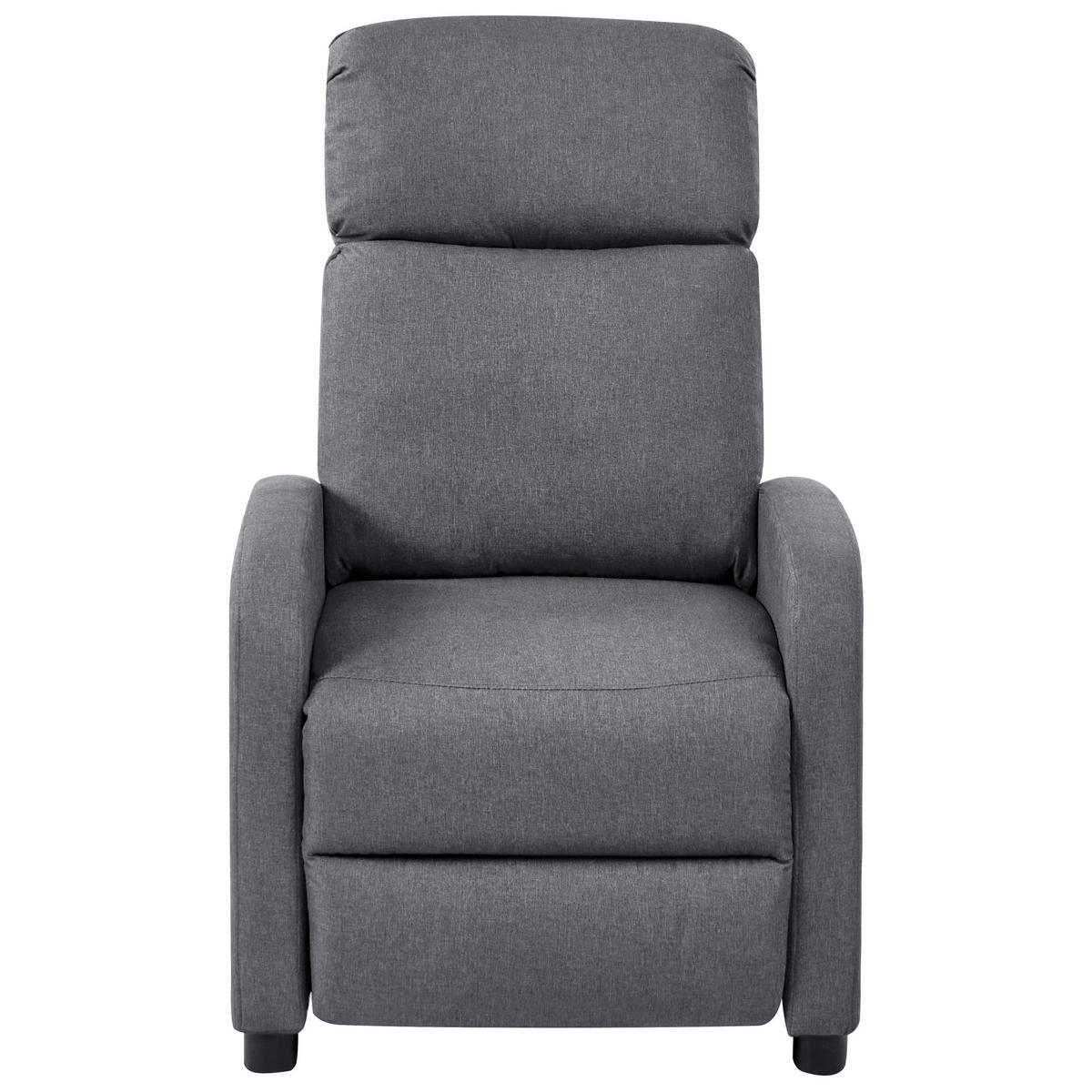 FERNSEHSESSEL Grau Eminence - Schwarz/Grau, Textil (66/103/74cm) - Beliani