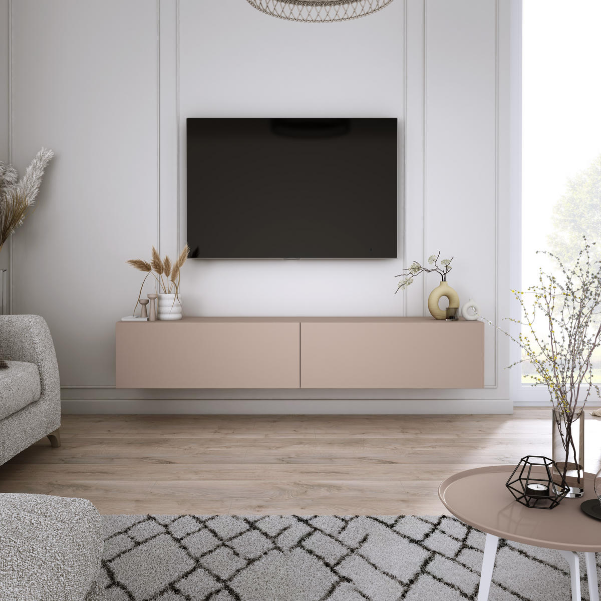 TV-SCHRANK : Karamellbraun, 170 x 34 x 32 cm - Braun, Holzwerkstoff (170/34/32cm) - 3XE LIVING