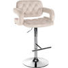 BARHOCKER Samt creme - Chromfarben/Creme, Textil (62/103/55cm) - CLP