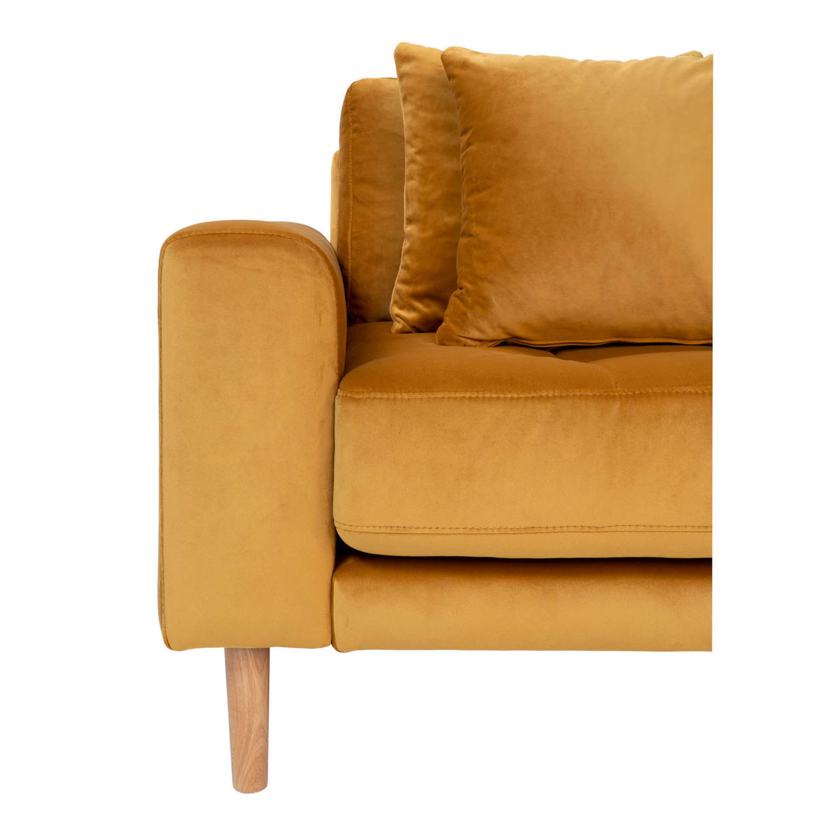 ECKSOFA Velours senfgelb - Gelb, Textil (290/170cm) - ebuy24