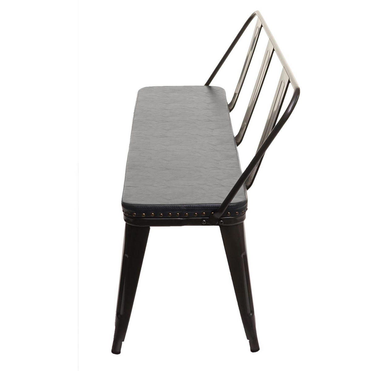 3ER-SITZBANK Schwarz, Grau - Schwarz/Grau, Metall (153/80/56cm) - MCW