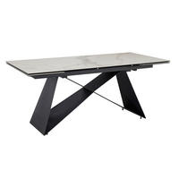 ESSTISCH Ausziehbar Keramik Glas Marmoroptik Rechteckig Groß, Weiß 180x95x78 cm - Schwarz/Weiß, Keramik/Metall (95/180/78cm) - KADIMA DESIGN