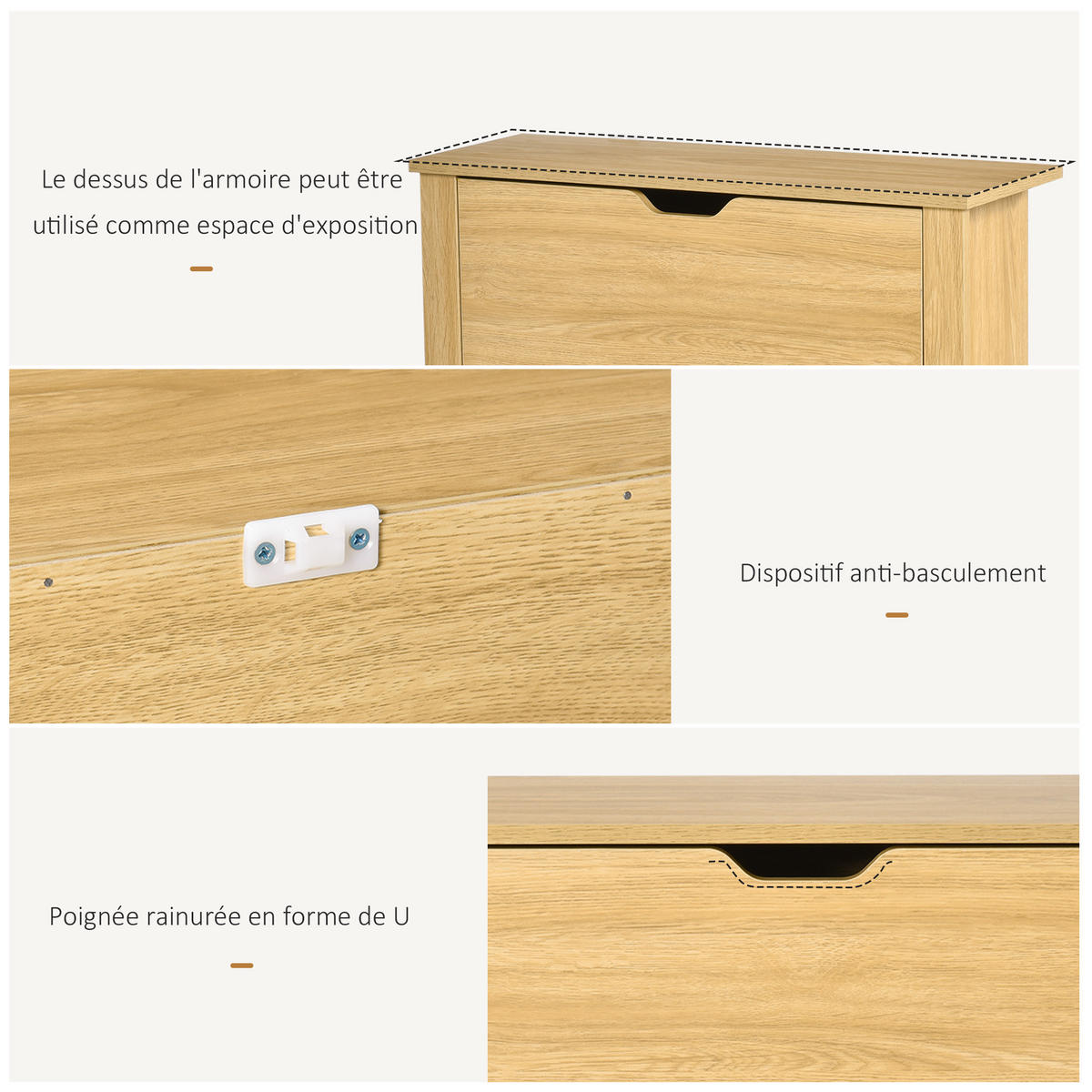 SCHUHSCHRANK DE-15013 2 Klapptüren mit Doppelfächern Natur - Naturfarben, Holzwerkstoff (72/80/26cm) - ComfortXL