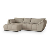 ECKSOFA ORENTI L-S Beige Boucle-Stoff mit Schlaffunktion - Beige, Holz (287/182cm) - MASSENO