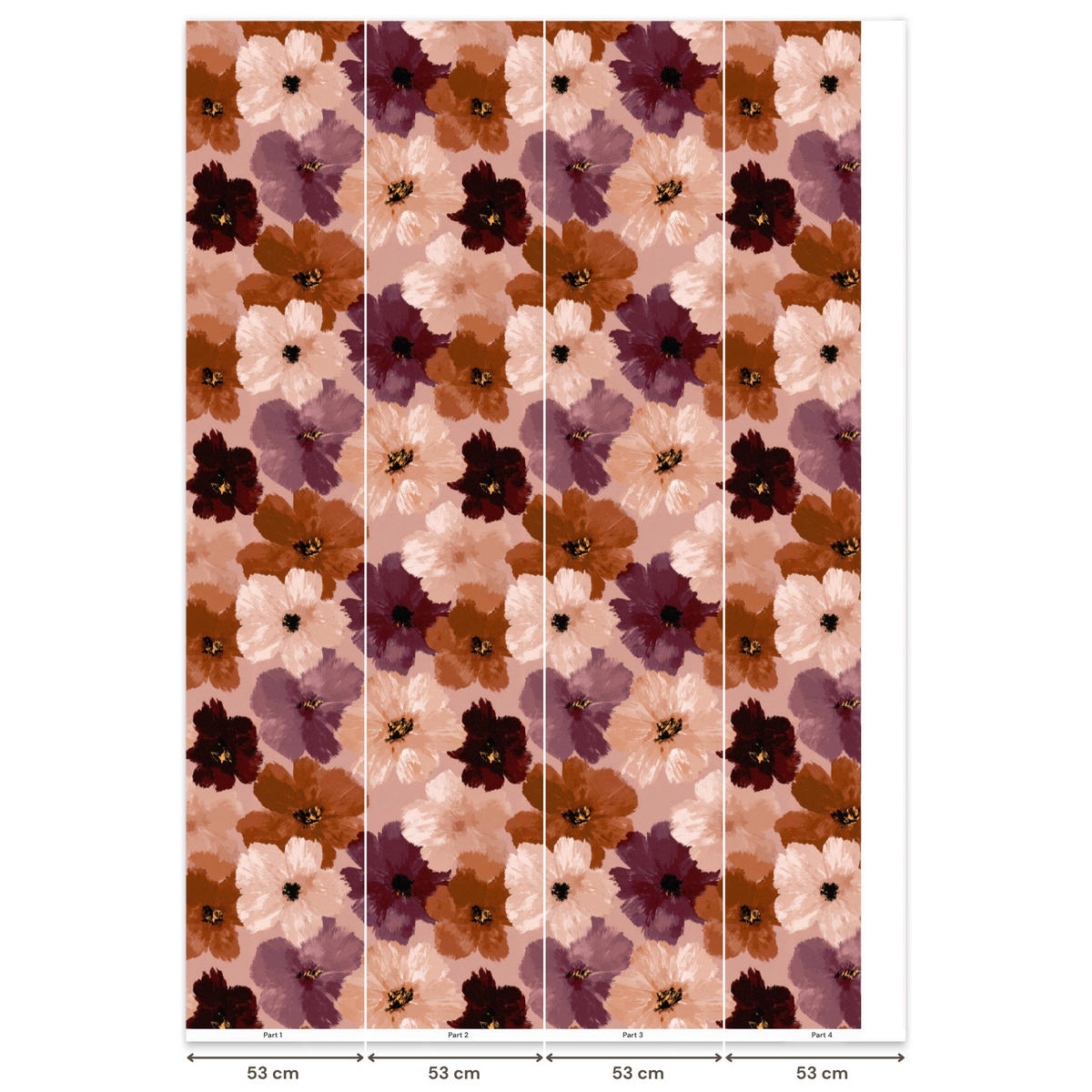 TAPETE - Blumen - Abstrakt - Erdtöne - 200x300 cm - Multicolor, Papier (200/300cm) - OnlyWow