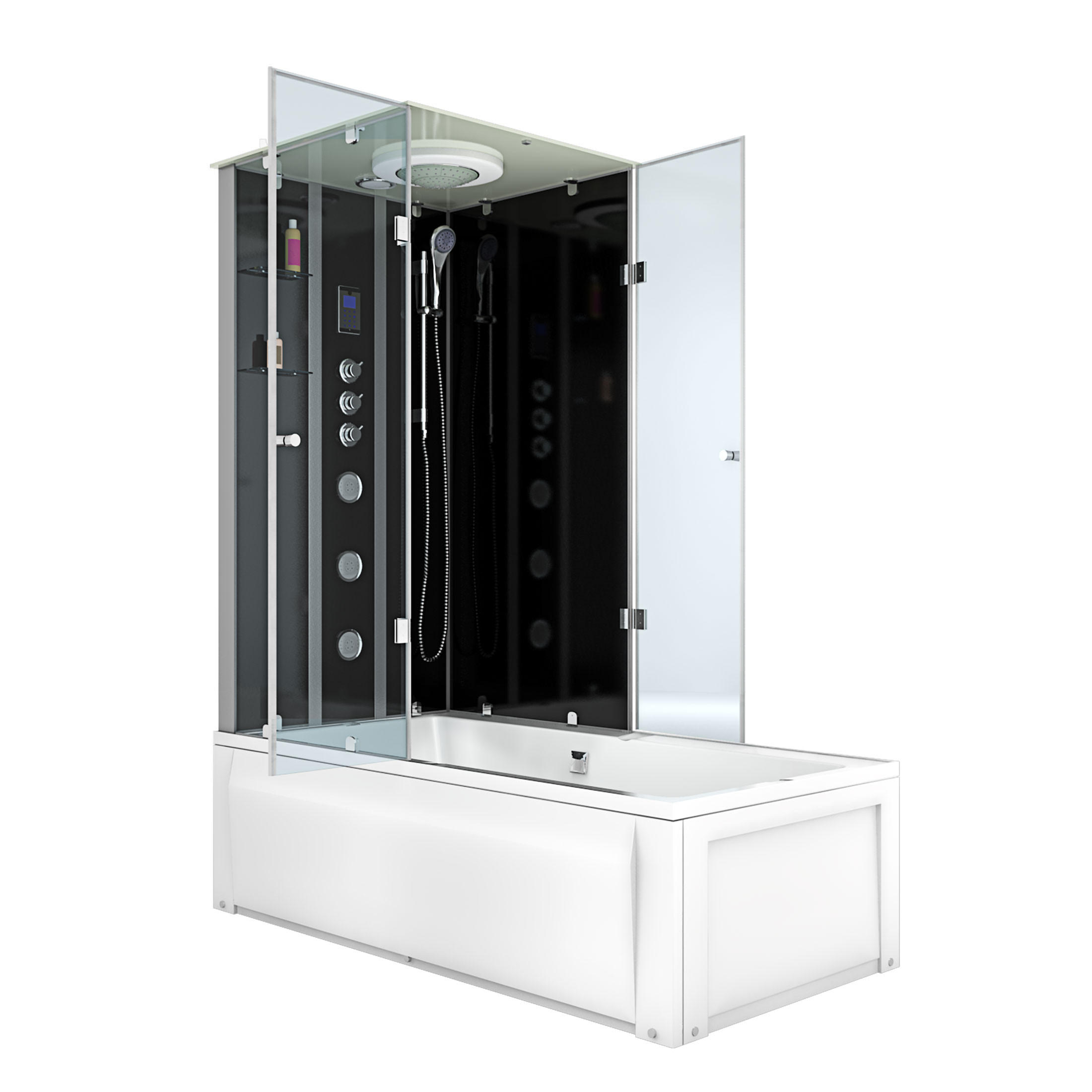 AcquaVapore by Sandra Jentho Dusche Schwarz 180x225x90 cm