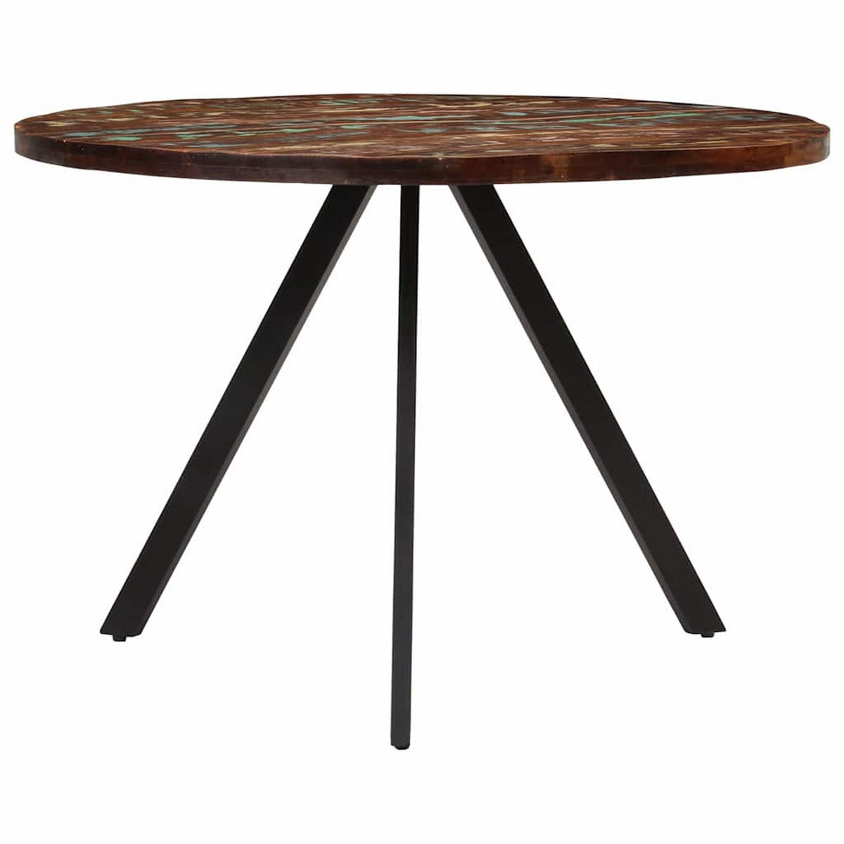 ESSTISCH 110/75 Cm Altholz Massivholz - Eukalyptusholzfarben, Holz (110/110/75cm) - vidaXL