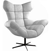 SESSEL SENSI Relaxstuhl mit 360° Drehung und Schwingfunktion – Lux-Schaumkissen, Esche, 104x46x119 cm - Silberfarben/Schwarz, Holz/Textil (104/119/84cm) - DomoHome
