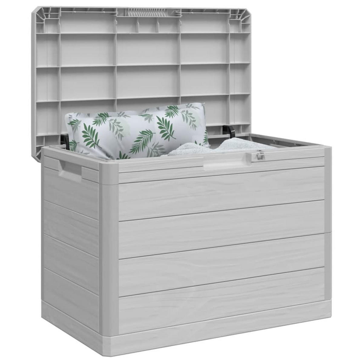 OUTDOOR-KISSENBOX Grau 77,5/44,5/53 Cm Polypropylen - Grau, Kunststoff (44.5/53/77.5cm) - vidaXL