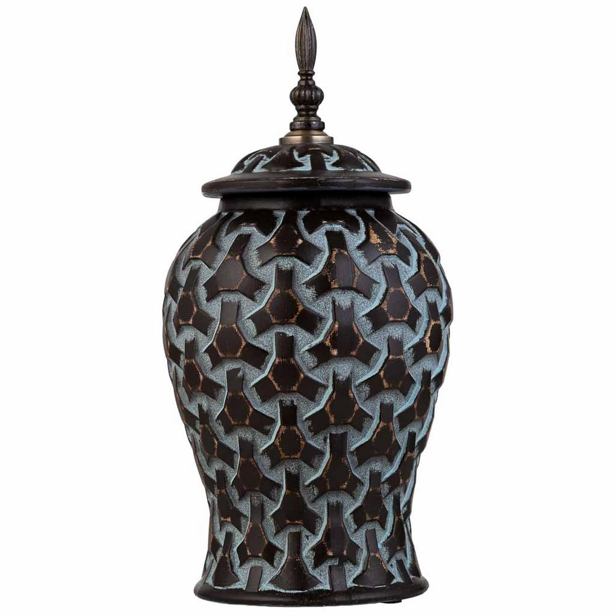 VASE aus Keramik, schwarz, 17x37cm - Schwarz, Keramik (37cm) - Wanderlust