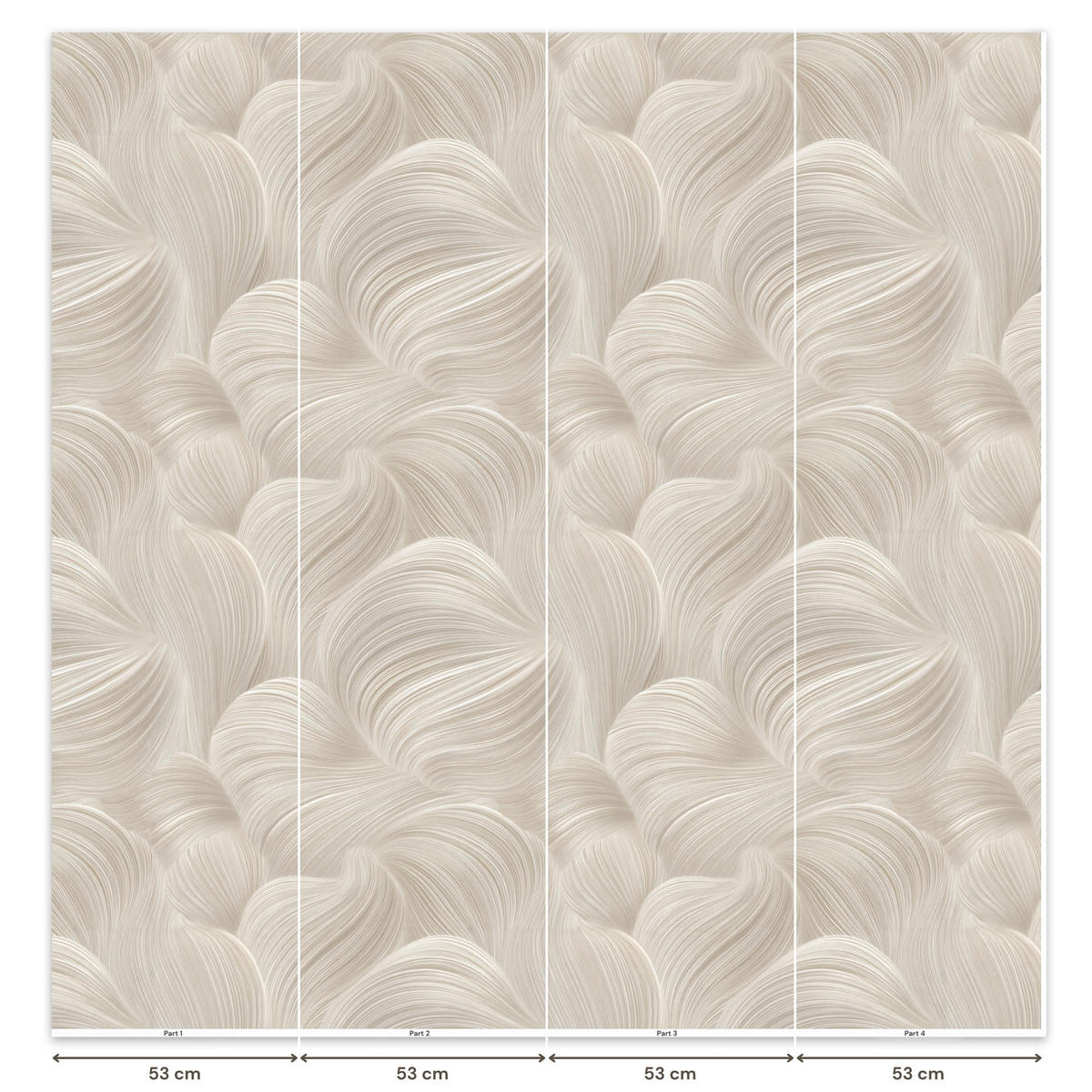 TAPETE - Lines - Ventilator - Beige - 200x200 cm - Creme, Papier (200/200cm) - OnlyWow