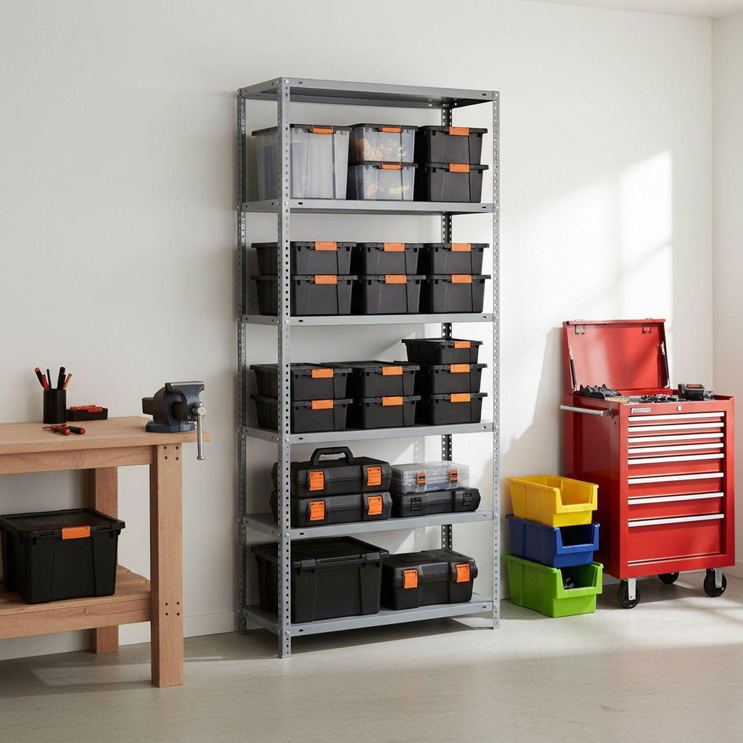 SCHRAUBREGAL PANDA TALL | HxBxT 200x110x50cm | 6 Fachböden | Fachlast 90kg | Verzinkt - Silberfarben, Metall (110/200/50cm) - PROREGAL