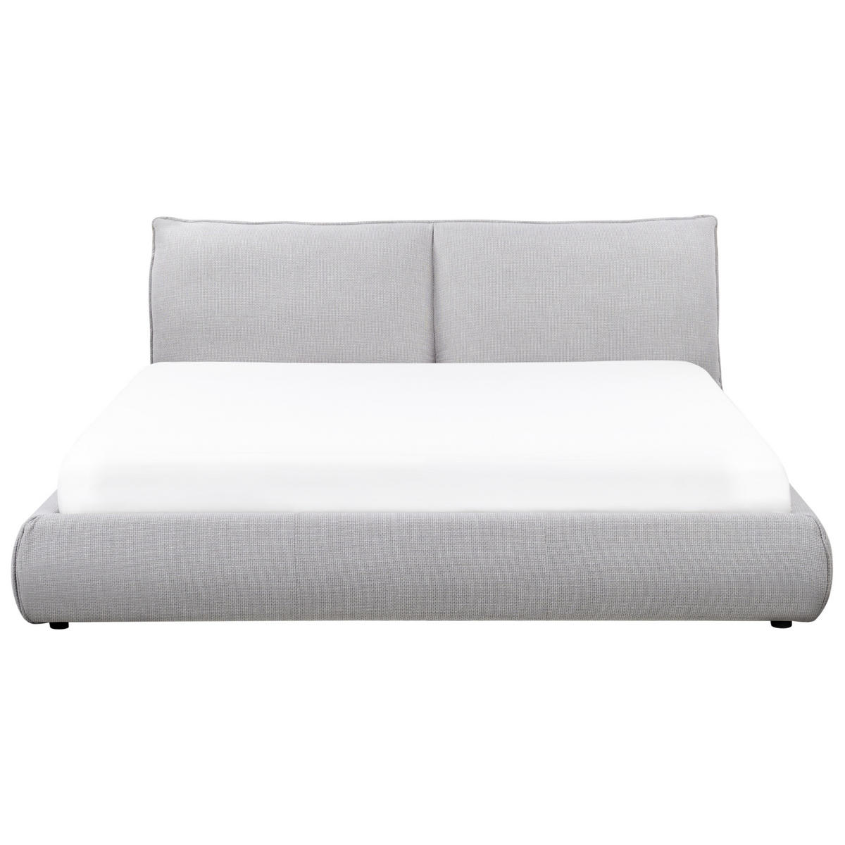POLSTERBETT mit Lattenrost 180x200 cm Grau Vinay - Hellgrau, Textil (180/200cm) - Beliani