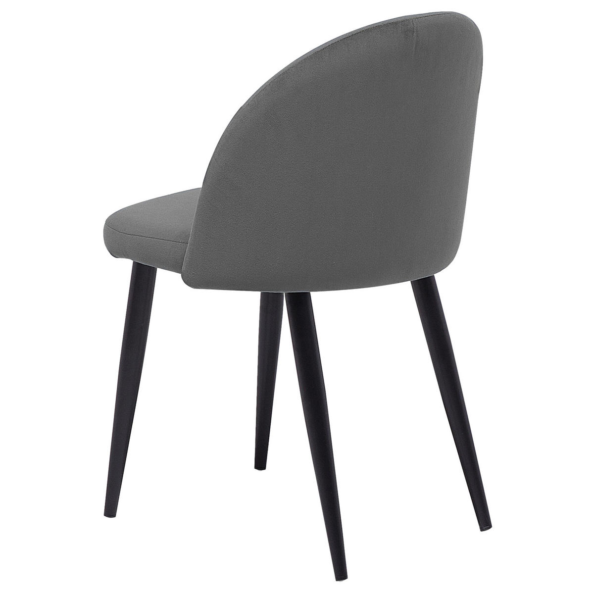 STUHL 2er-Set Samtstoff Grau Visalia - Grau, Textil/Metall (50/81/47cm) - Beliani