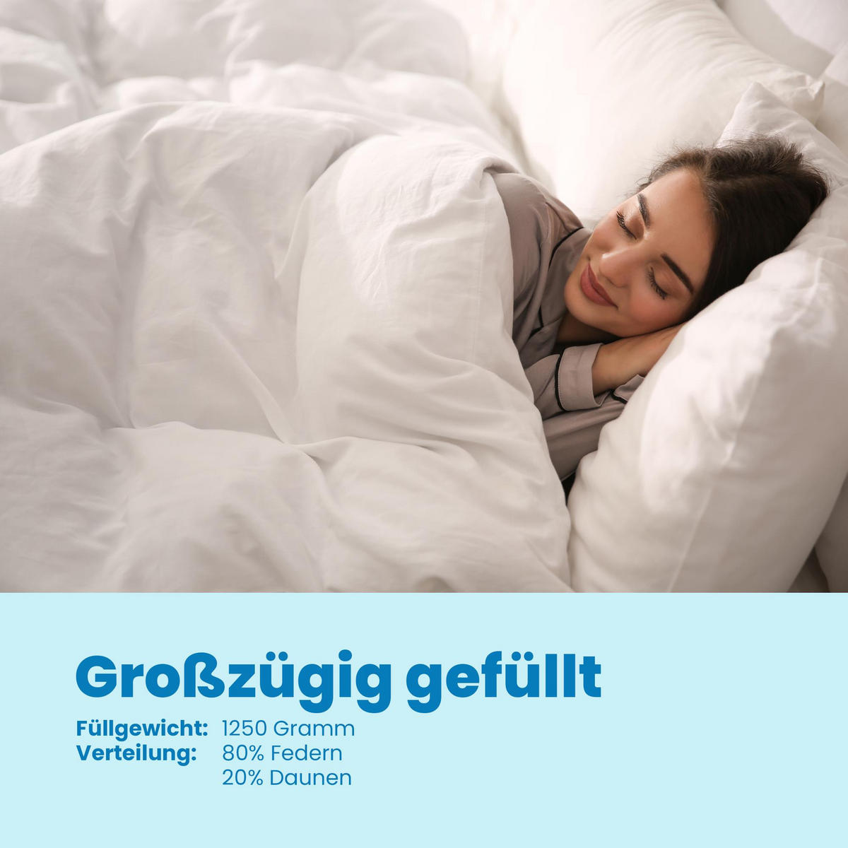 STEPPBETT Mountain Peak Federn/Daunen 135x200 cm - Weiß, Naturmaterialien (135/200cm) - Bestlivings