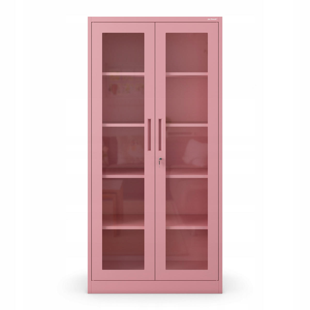 VITRINENSCHRANK Amelia - Rosa, Metall (90/185/40cm) - Jan Nowak