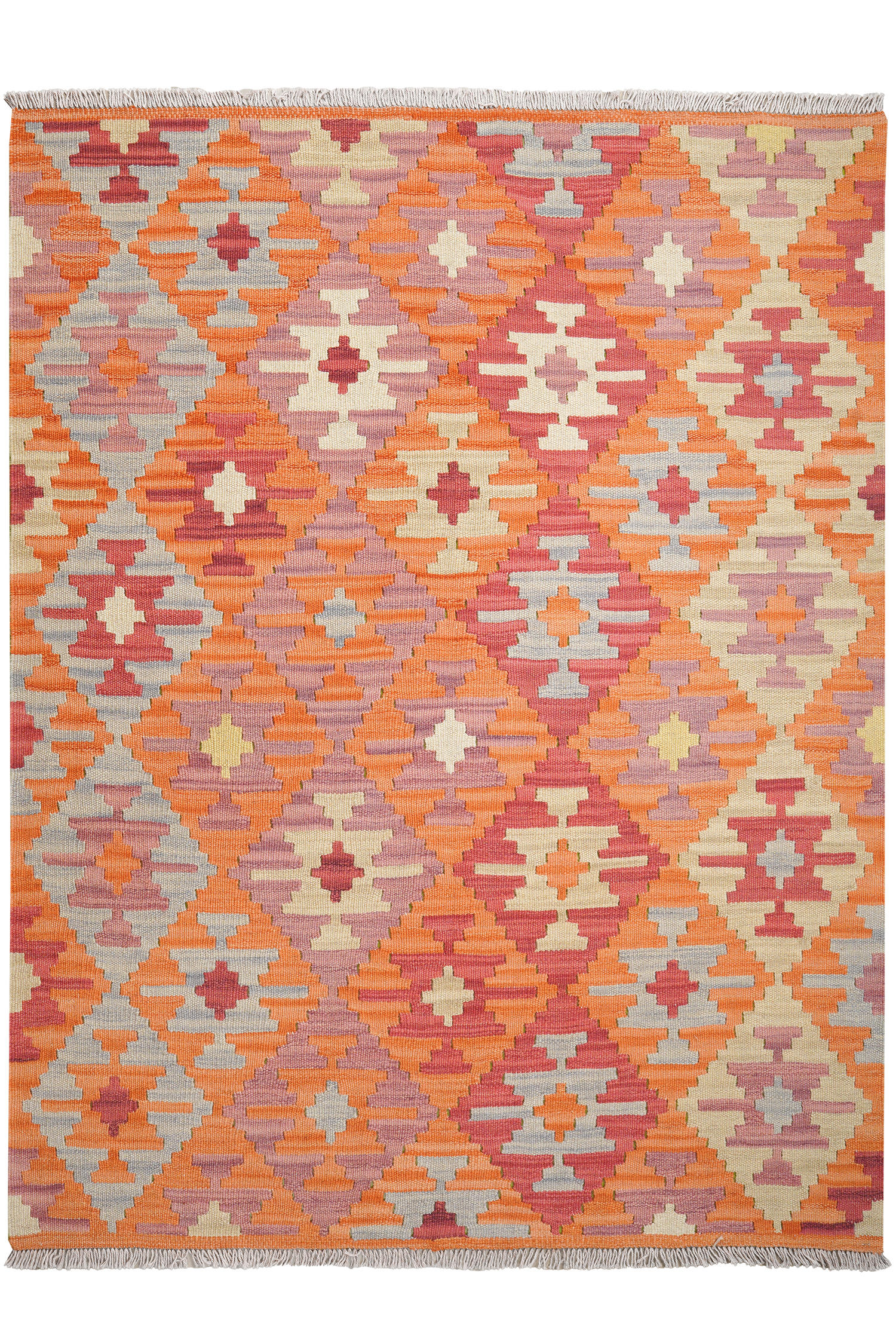 HANDWEBTEPPICH Gashgai Kelim Rot, Orange 172/130 cm Schurwolle - Orange, Textil (130/172cm) - Looma