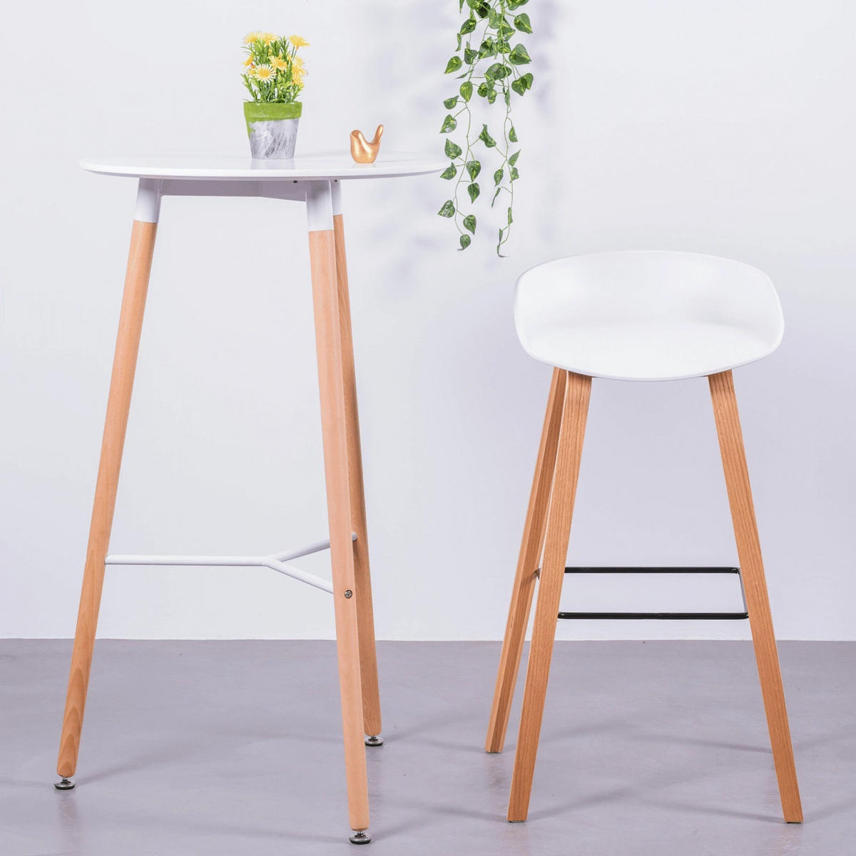 HOCHTISCH STIL Rund Weiß 60/60/105 cm - Weiß, Holz (60/105/60cm) - Nest Dream