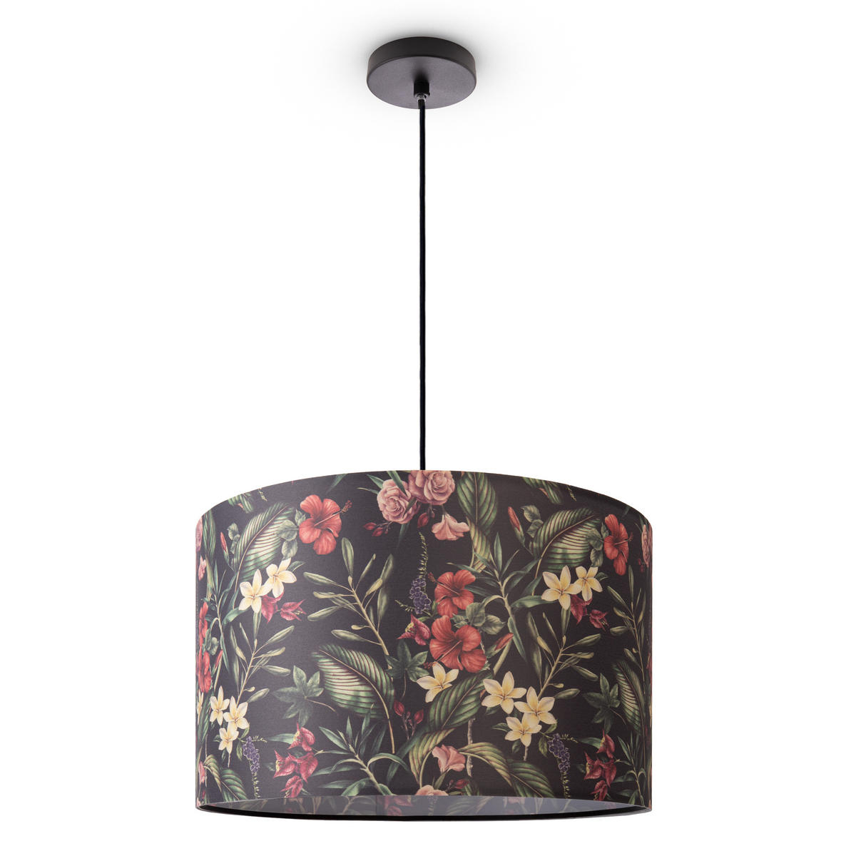 PENDELLEUCHTE Hugo Pd1 Flo 004 - Multicolor/Schwarz, Metall (45.5/45.5/27cm) - Paco Home