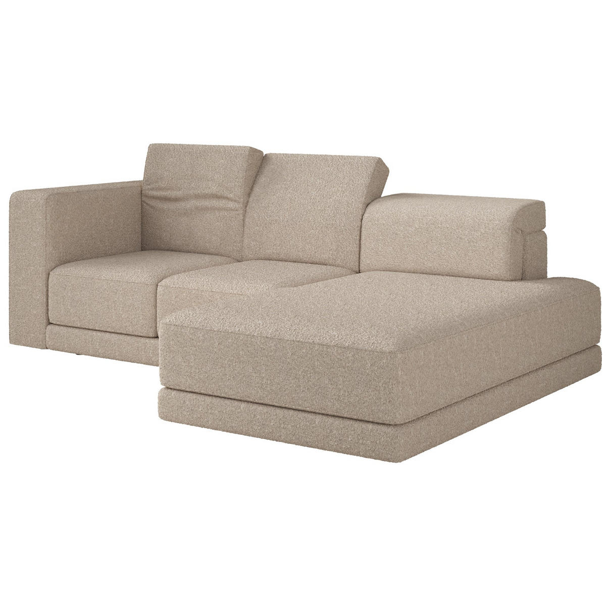 ECKSOFA Novals L-Form, 4-Sitzer, rechts 278 cm - Ecru/Schwarz, Holz/Kunststoff (168/278cm) - Selsey