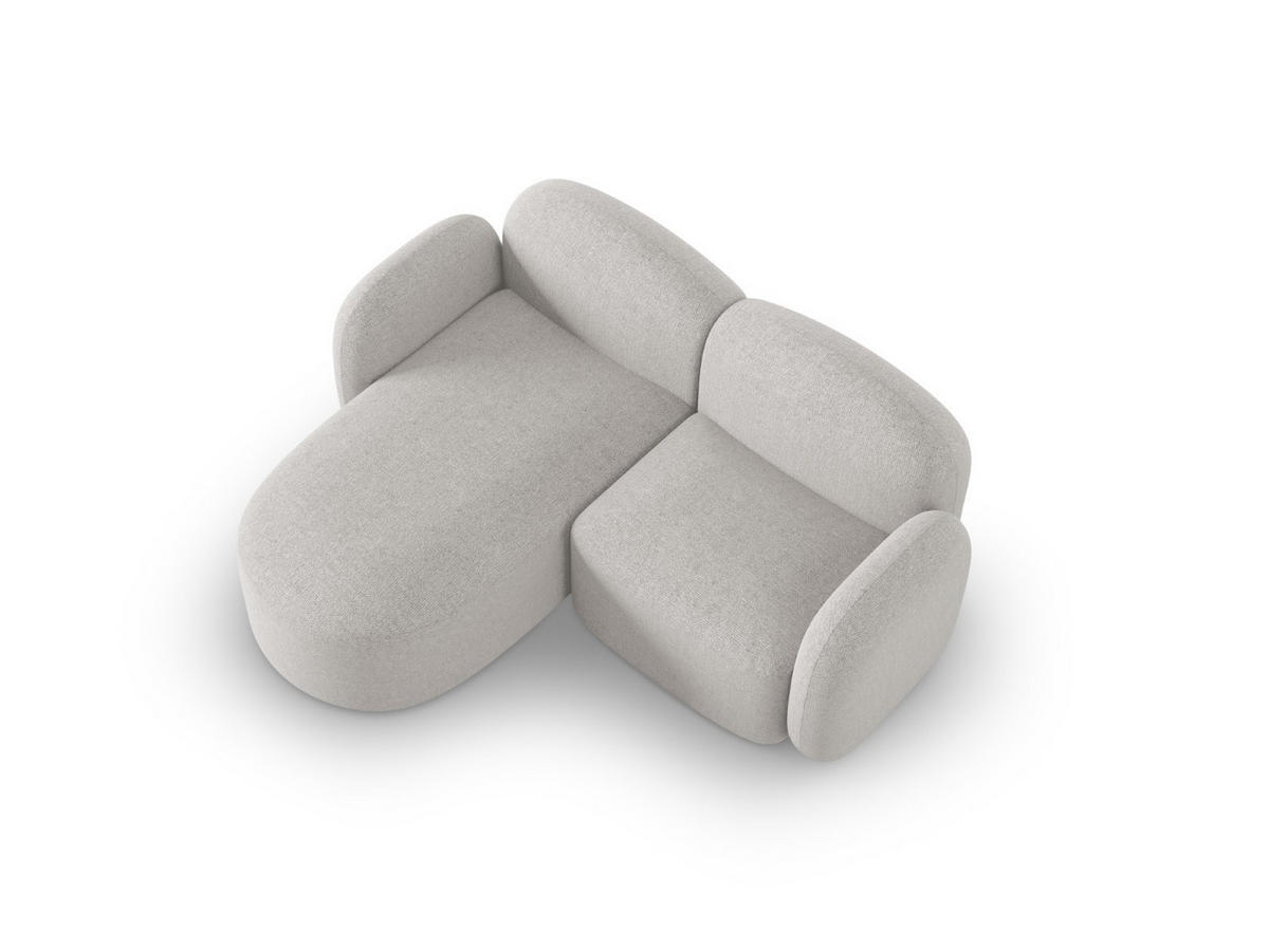 ECKSOFA links Blair aus Chenille-Stoff silber meliert 3 Sitzplätze - Silberfarben, Textil (155/194cm) - Micadoni