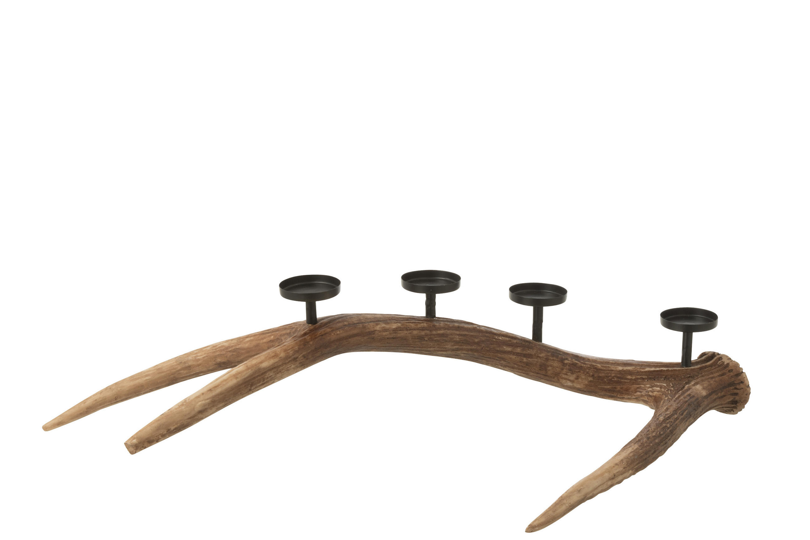 KERZENHALTER GEWEIH - Polyresin - Braun - S - Braun, Glas/Naturmaterialien (30/17.5cm) - J-Line