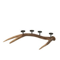 KERZENHALTER GEWEIH - Polyresin - Braun - S - Braun, Glas/Naturmaterialien (30/17.5cm) - J-Line