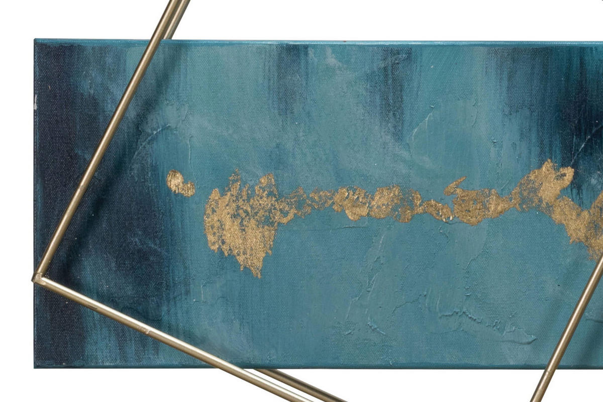 WANDDEKO Blau 120/40 cm - Blau, Metall (2.2/40/6cm) - KUNSTLOFT