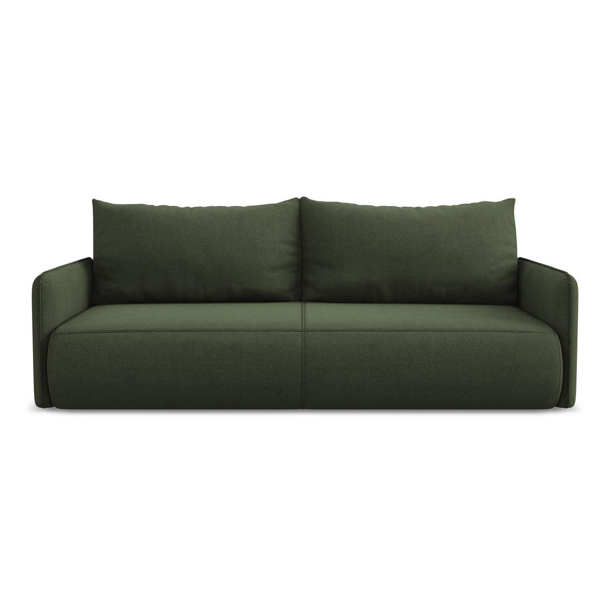 3-SITZER SOFA mit Schlaffunktion Strukturstoff Stoff Grün - Schwarz/Olivgrün, Kunststoff/Textil (216/86/105cm) - LaMiaSofa