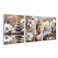 BILDERSET 3er-Set 30x40 cm Buddha Zen beige - Beige, Kunststoff (30/40cm) - artissimo