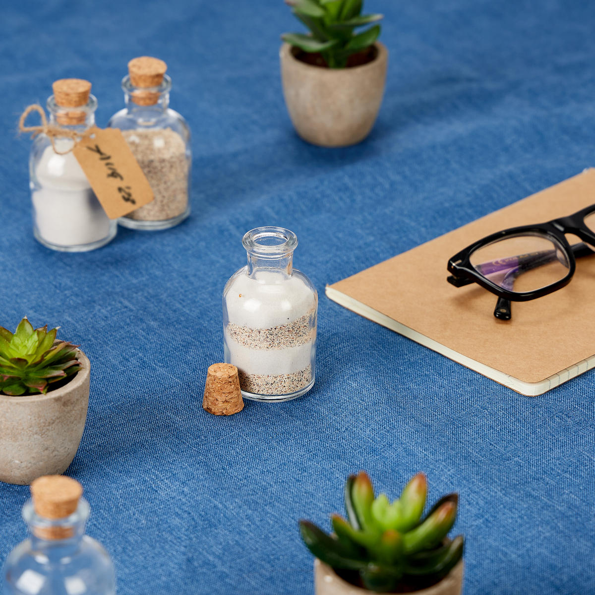 DEKOGLÄSER - Transparent, Glas/Naturmaterialien (5/9/5cm) - Relaxdays