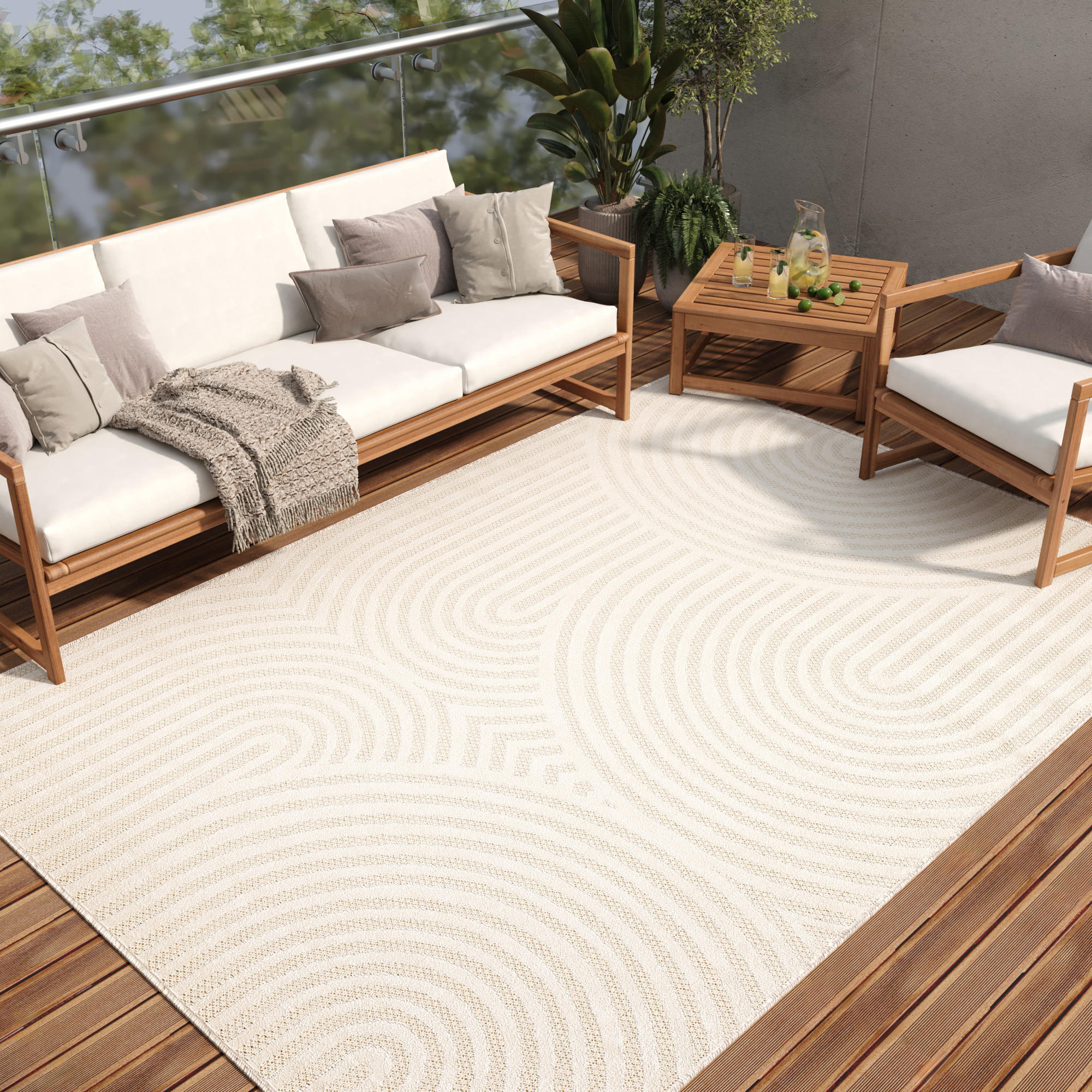 TEPPICH PATIO Creme 240/330 cm - Creme, Kunststoff (240/330cm) - Tapiso
