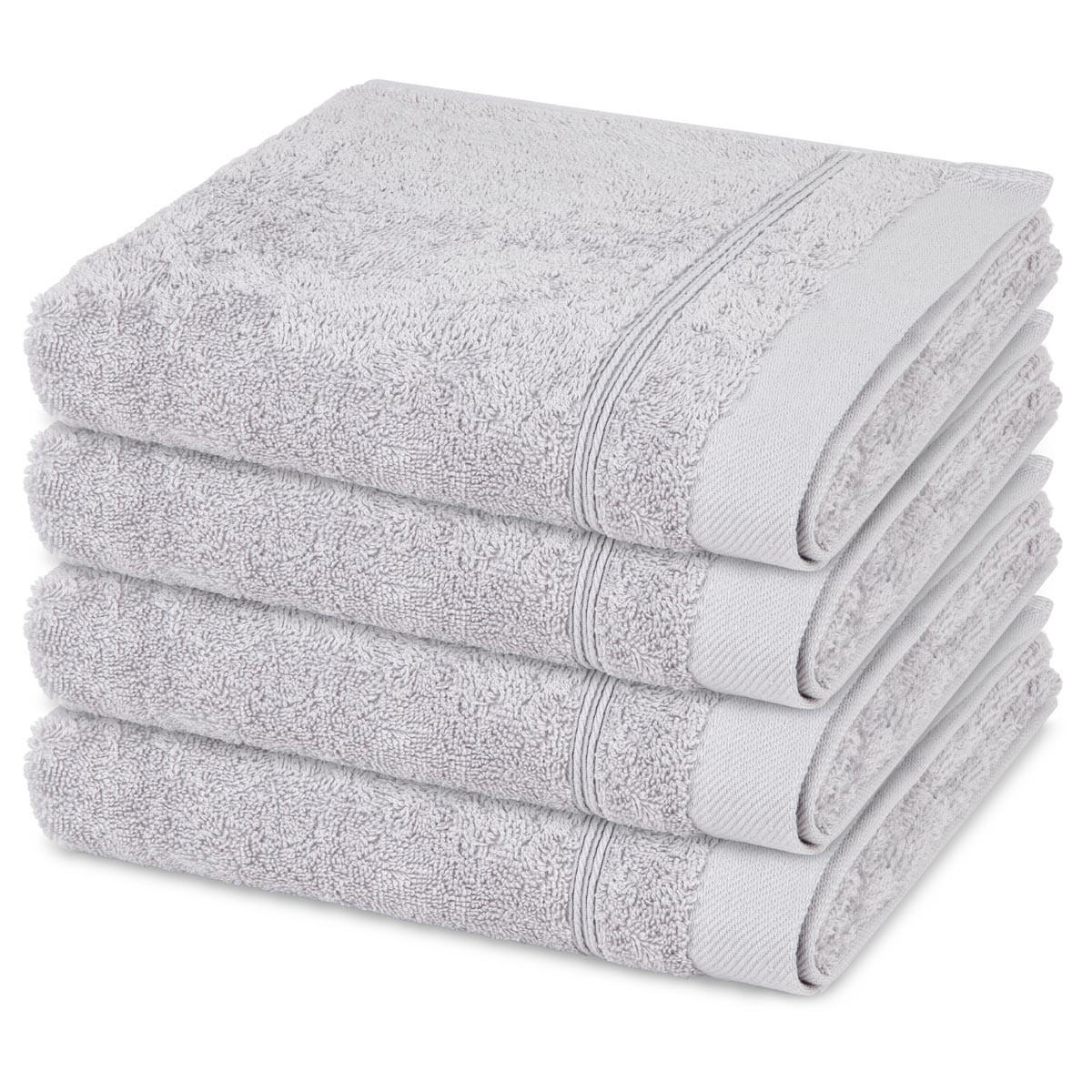 HANDTUCH Rubin 4er-Set - Hellgrau, Textil (50/100cm) - Ross